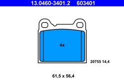 SET PLACUTE FRANA ATE 13.0460-3401.2 - Compatibil cu VOLVO