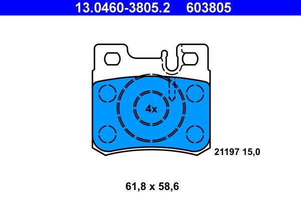 Set placute frana ATE 13.0460-3805.2