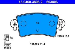 Set placute frana ATE 13.0460-3806.2
