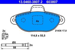 SET PLACUTE FRANA ATE 13.0460-3807.2 - Compatibil cu FIAT