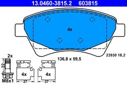 Set placute frana ATE 13.0460-3815.2