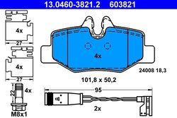Set placute frana ATE 13.0460-3821.2