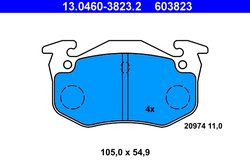 SET PLACUTE FRANA ATE 13.0460-3823.2 - Compatibil cu CITROEN, PEUGEOT