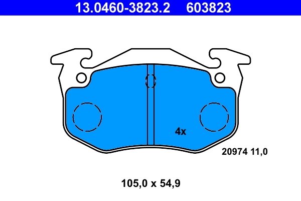 Set placute frana ATE 13.0460-3823.2