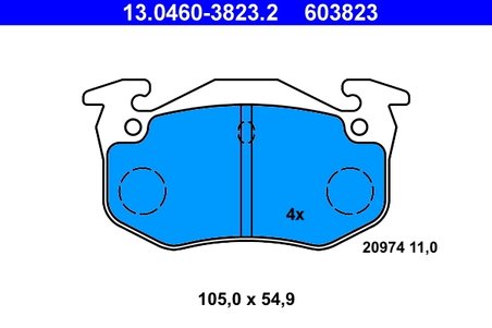 Set placute frana ATE 13.0460-3823.2