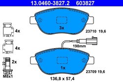 SET PLACUTE FRANA ATE 13.0460-3827.2 - Compatibil cu ABARTH, FIAT, LANCIA, OPEL, VAUXHALL