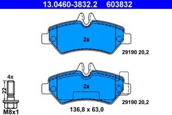 SET PLACUTE FRANA ATE 13.0460-3832.2 - Compatibil cu VW