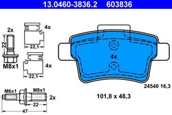 SET PLACUTE FRANA ATE 13.0460-3836.2 - Compatibil cu CITROEN