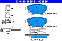 Set placute frana ATE 13.0460-3835.2