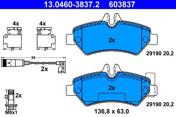 Set placute frana ATE 13.0460-3837.2