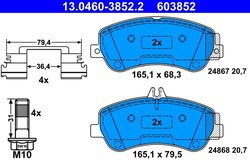 Set placute frana ATE 13.0460-3852.2