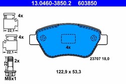 Set placute frana ATE 13.0460-3850.2