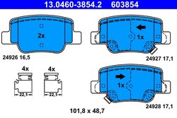 SET PLACUTE FRANA ATE 13.0460-3854.2 - Compatibil cu TOYOTA