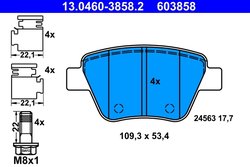 Set placute frana ATE 13.0460-3858.2