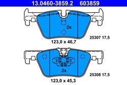 Set placute frana ATE 13.0460-3859.2