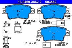 Set placute frana ATE 13.0460-3862.2