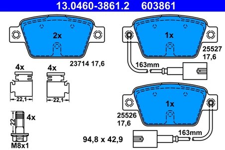Set placute frana ATE 13.0460-3861.2
