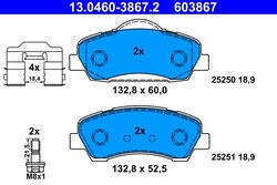 Set placute frana ATE 13.0460-3867.2