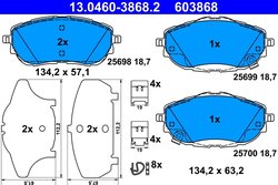Set placute frana ATE 13.0460-3868.2