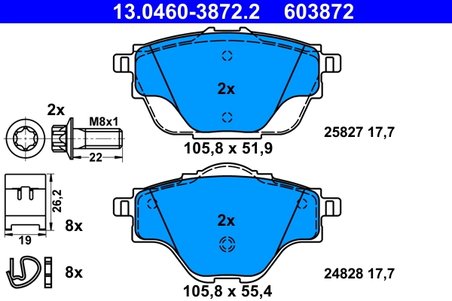 Set placute frana ATE 13.0460-3872.2