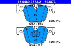 SET PLACUTE FRANA ATE 13.0460-3873.2 - Compatibil cu BMW