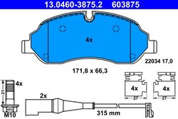 Set placute frana ATE 13.0460-3875.2