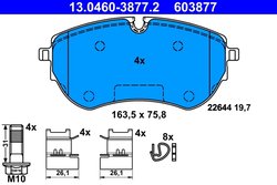 SET PLACUTE FRANA ATE 13.0460-3877.2 - Compatibil cu VW