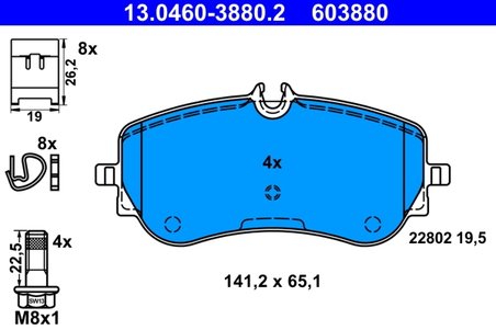 Set placute frana ATE 13.0460-3880.2