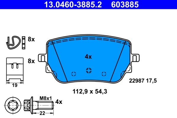 Set placute frana ATE 13.0460-3885.2