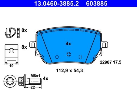 Set placute frana ATE 13.0460-3885.2