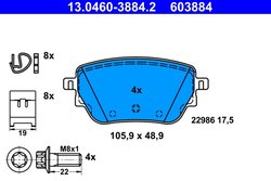 Set placute frana ATE 13.0460-3884.2