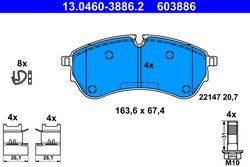 Set placute frana ATE 13.0460-3886.2