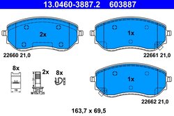 SET PLACUTE FRANA ATE 13.0460-3887.2 - Compatibil cu MERCEDES-BENZ, NISSAN