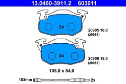 Set placute frana ATE 13.0460-3911.2