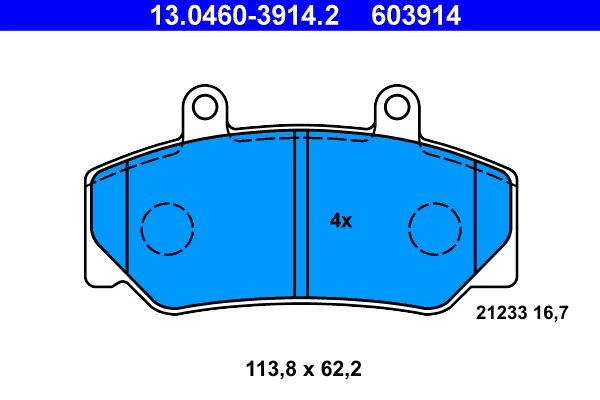 SET PLACUTE FRANA ATE 13.0460-3914.2 - Compatibil cu VOLVO