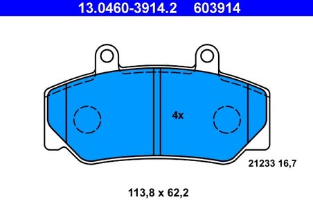 SET PLACUTE FRANA ATE 13.0460-3914.2 - Compatibil cu VOLVO