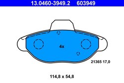 SET PLACUTE FRANA ATE 13.0460-3949.2 - Compatibil cu FIAT