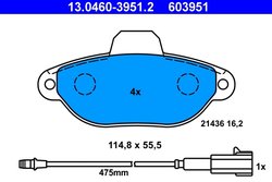Set placute frana ATE 13.0460-3951.2