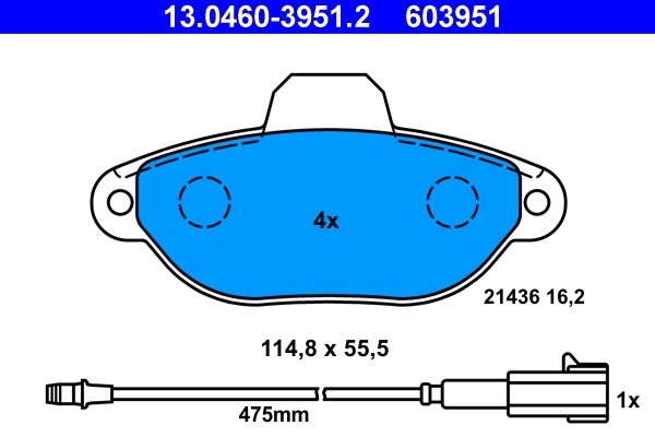 Set placute frana ATE 13.0460-3951.2