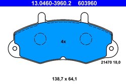 SET PLACUTE FRANA ATE 13.0460-3960.2 - Compatibil cu FORD