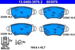 Set placute frana ATE 13.0460-3976.2