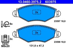 Set placute frana ATE 13.0460-3975.2