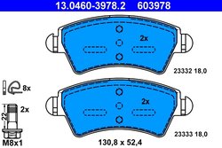 Set placute frana ATE 13.0460-3978.2