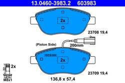Set placute frana ATE 13.0460-3983.2