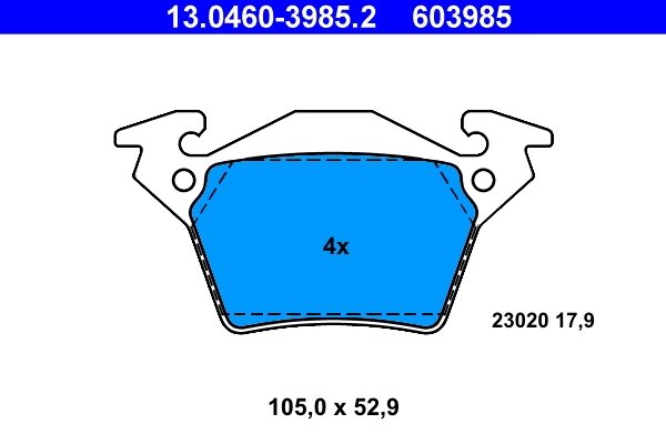 SET PLACUTE FRANA ATE 13.0460-3985.2 - Compatibil cu MERCEDES-BENZ