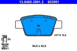 Set placute frana ATE 13.0460-3991.2