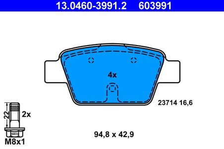 Set placute frana ATE 13.0460-3991.2