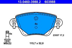 SET PLACUTE FRANA ATE 13.0460-3988.2 - Compatibil cu FORD, JAGUAR, RENAULT