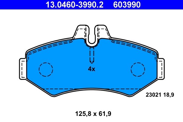 SET PLACUTE FRANA ATE 13.0460-3990.2 - Compatibil cu MERCEDES-BENZ, VW