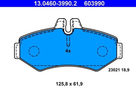 SET PLACUTE FRANA ATE 13.0460-3990.2 - Compatibil cu MERCEDES-BENZ, VW